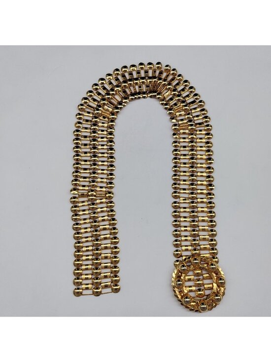 Gold Toned Metal Belt Medieval Style Statement Detail Retro Small Vintage main image 7